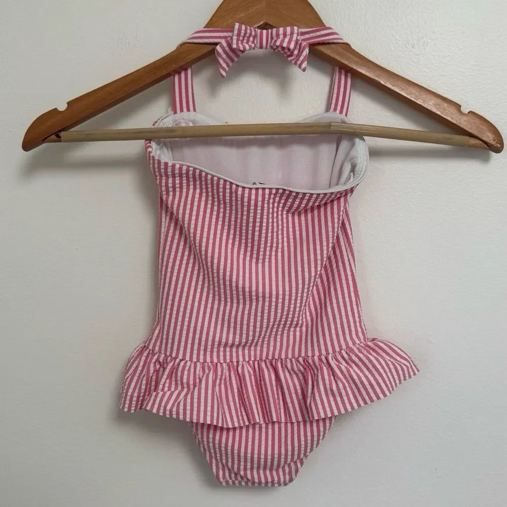 Janie & Jack Paradise Pink Seersucker One Piece Swimsuit Size 2T